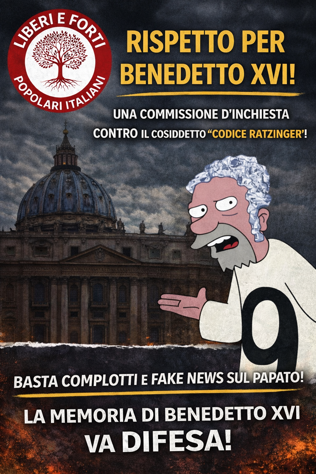 Rispetto per la memoria di Benedetto XVI e di Papa Francesco!